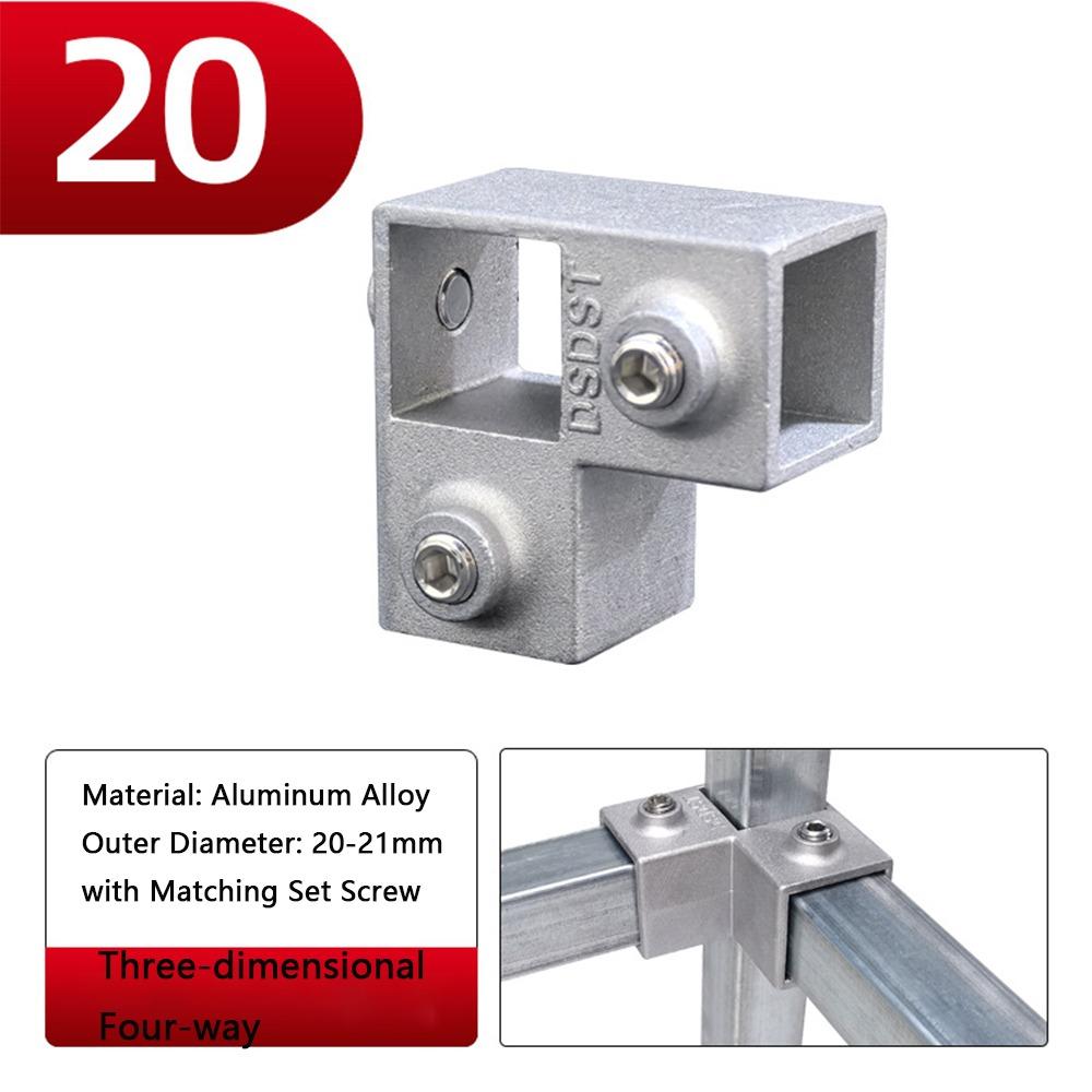 Tubo Quadrado 20x20mm 25x25mm Liga de Alumínio Cotovelo de Liga de Alumínio Conector de Braçadeira de Tubo Fixo Acessórios Junta Fixa de Tubo