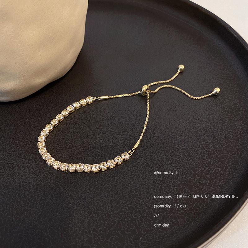 ins tide light luxury super flash zircon bracelet women s early autumn adjustable bracelet niche design cold wind jewelry