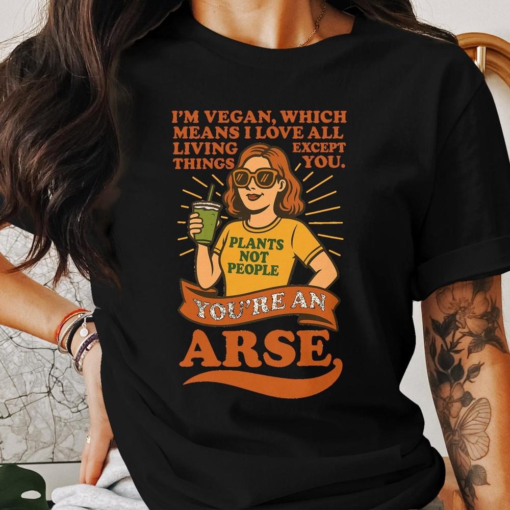 26 Vegan T-Shirt, Sarcastic Tee, Plants Not People, Funny Vegan Gift, Anti Soci Unisex T-Shirt XL