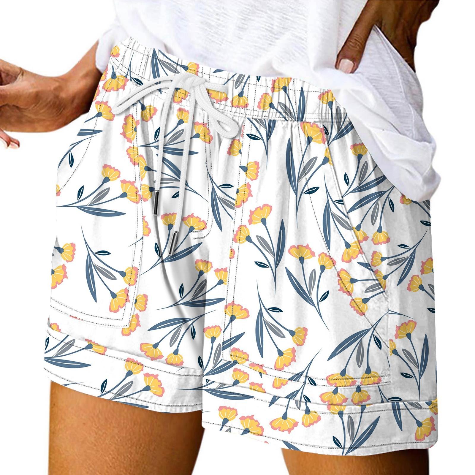 

Женские повседневные летние эластичные пляжные шорты с принтом повседневные шорты S оранжевый