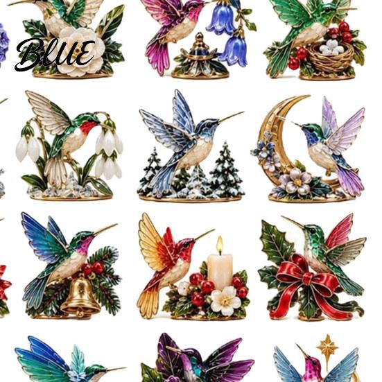 24 Day Advent 2D Acrylic Calendar 24-Day Christmas Garden Calendar Hummingbird Countdown with Decorations Bird