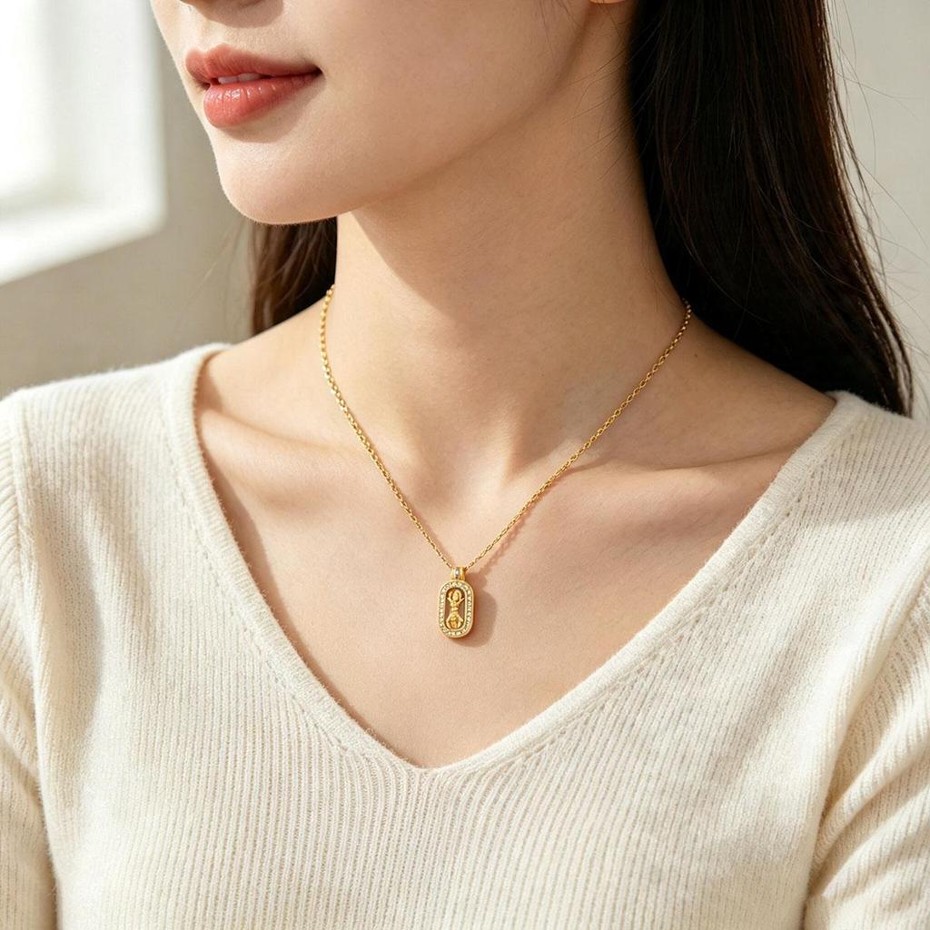 Vertical pendant necklace for women, Korean-style, trendy, niche, three-dimensional, delicate, daily wear