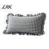 Federe Cuscino Cotone Stile Rustico, Copricuscino Decorativo con Volant, Fantasia a Quadri con Bordo Arricciato, 18x18 Federe Minimaliste Moderne, 20x12 Copricuscino Decorativo