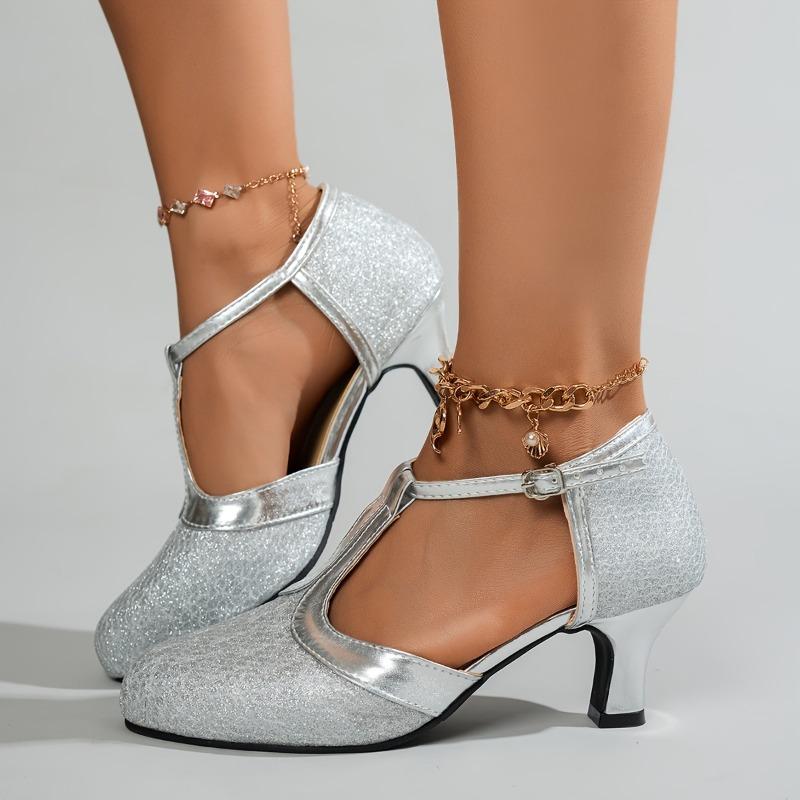 Women's High-Heel Soft-Soled Latin Dance Shoes, Outdoor Square Dance And Ballroom Comfort Footwear.