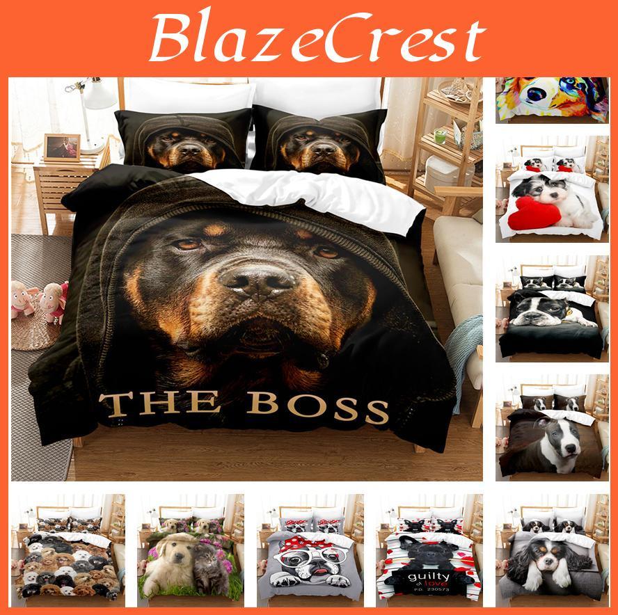 Dog Microfiber 3d Set Bedding Duvet Cover 23 Pieces De135200 Oversize Animal Pattern Soft And Easy To Clean Household Decoration