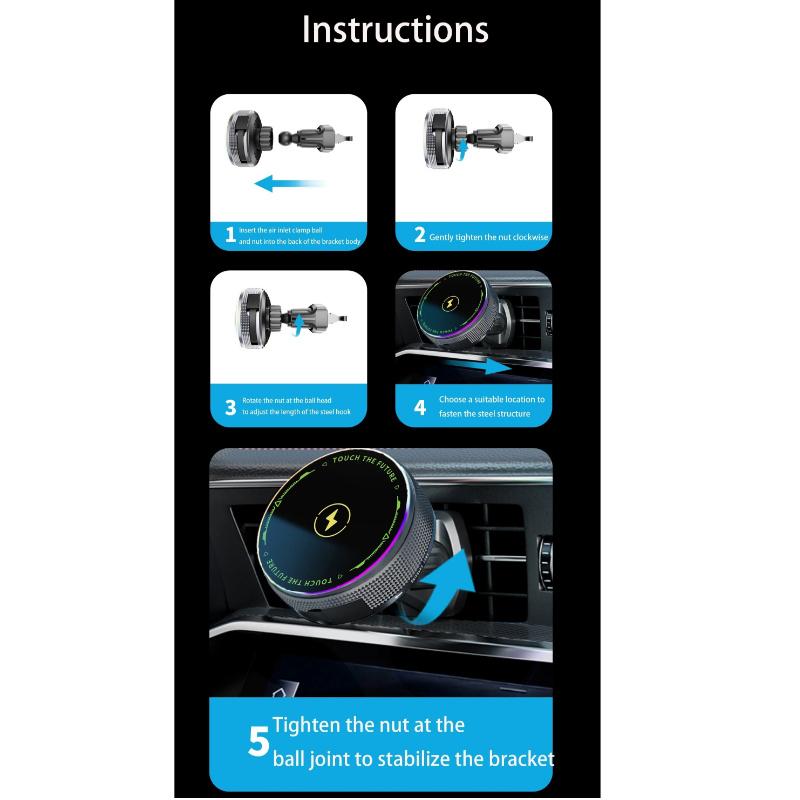 Magnetic Wireless Charger For Apple iPhone 15 14 13 Android Super Fast Charge Car Charger 15W Fast Charging Wireless Car Charger Fast Charging Station