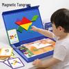 Children's Wooden Magnetic Tangram Puzzle - Educational Toy for Early Intellectual Development