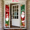 Merry Christmas Door Banner Couple Snowman Santa 1 Pair Polyester 30x180cm Indoor Outdoor Decor