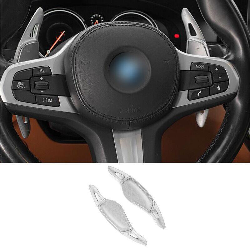 Fit For BMW 7 Series 2016- Silver Aluminum Steering Wheel Shift Paddles 2PCS