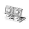 Solar Powered Dual Head Car Fan with Adjustable Angle and USB Charging for Vehicle Interior Ventilation and Air Circulation