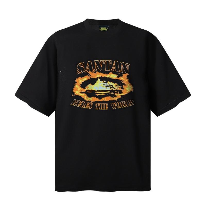 Meichao Alcatraz American Tide Brand Heavy Cotton 260 Short-sleeved T-shirt Men's and Women's Loose Casual and Versatile Summer