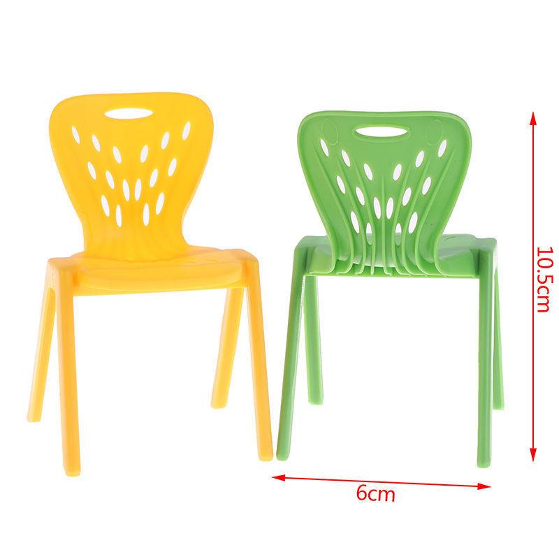 2Pcs Dollhouse Leisure Chairs Plastic Hole Backrest Chairs Miniature Furniture Photo Props Doll Accessories Mini Backrest Chairs