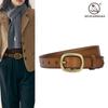 Women'S Genuine Leather Belt Single-Layer Pure Cowhide First-Layer Retro Japanese Buckle Belt