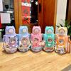 Plastic Kids Water Bottle With Straw And Cartoon Design For School And Travel