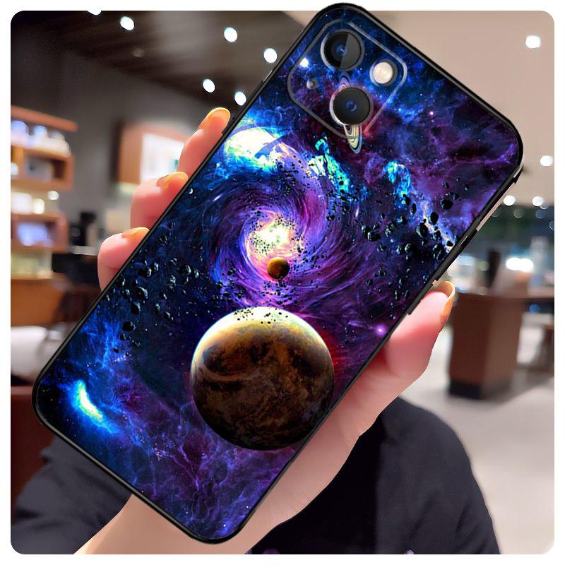 Outer Space Planet Stars Moon Case For iPhone 16 Pro Max 14 13 12 11 15 17 Pro Max Mini 15 16 Plus 16e 17 Air Phone Cover