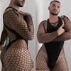 Men'S Sexy Mesh Lingerie One-Piece Bodycon Dress Crotchless Erotic Nightwear Cool Male Sexy Underwear For Boyfriend