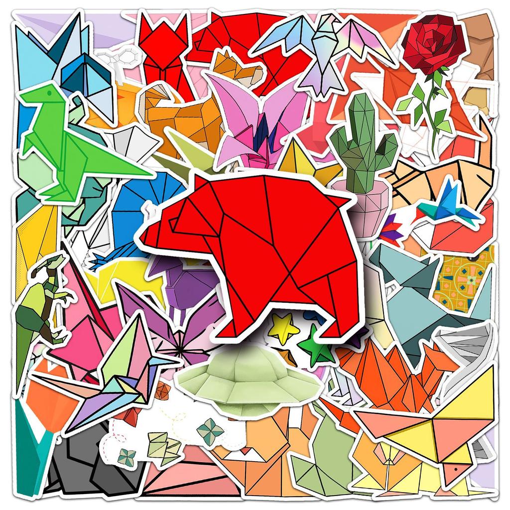 50 Origami Graffiti Aufkleber Personalisiert Cartoon Niedlich Klein Frisch Dekorativ Handyhülle Wasserdicht Tassenaufkleber