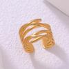 Anello Aperto Unisex Vintage in Acciaio di Titanio con Design a Croce Vuota
