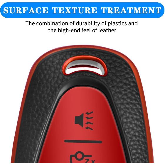 for Chevy Key Fob Cover, 5 Button Key Case for Chevrolet Equinox Malibu Trailblazer Traverse Volt Bolt, Red