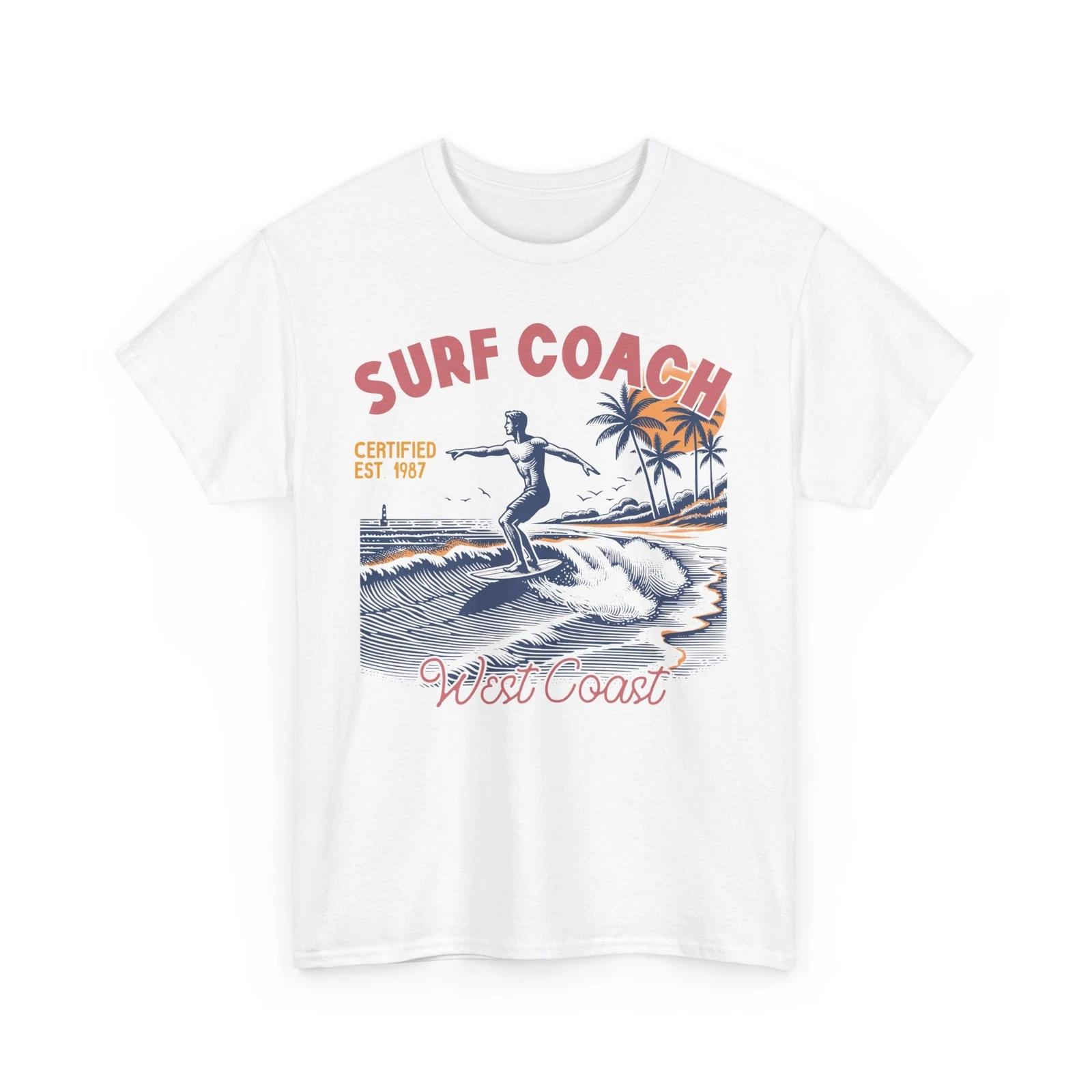 Beach Vibes T-Shirt | Summer Ocean Waves | Surf Coach - Certified - West Coast S