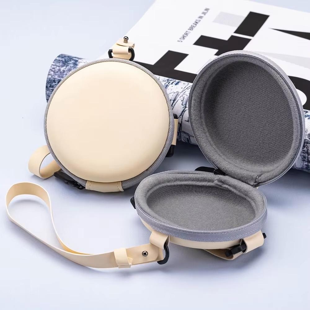 Foldable Round Sunglasses Storage Case Retro Fashion Beige Eyeglasses Pouch Eva Folding Glasses Case Portable Storage Bag