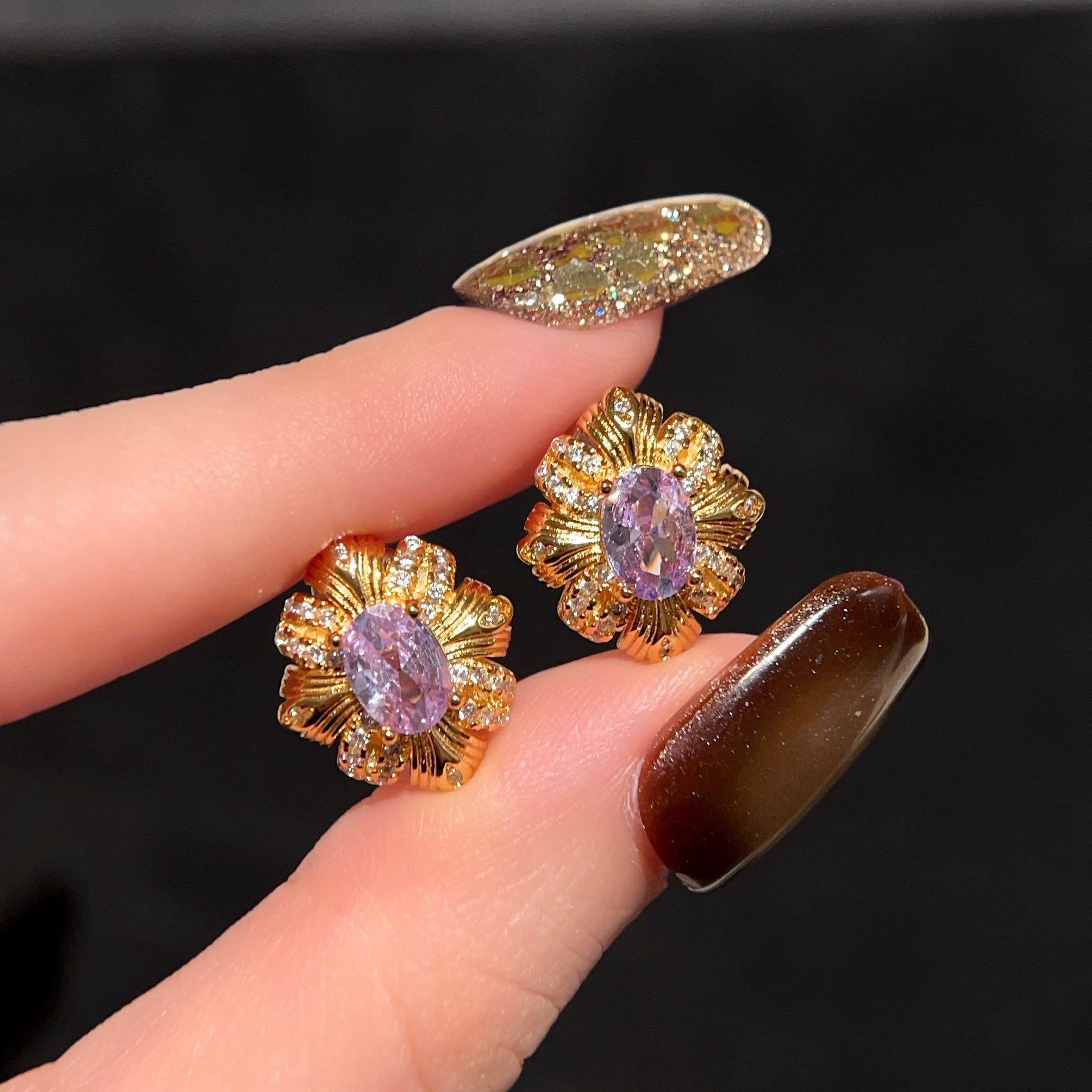 

ANENJERY Геометрические серьги с крестом из циркона и цветком баугинии для женщин, ретро, высокая элегантность, изысканные серьги, ювелирные подарки белый