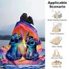 1ks Deka s potiskem Stitch - Měkká, celoroční přehoz do obývacího pokoje, ložnice, na cesty