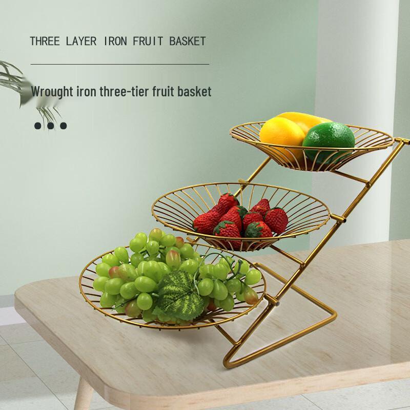 Abay 3-Tier Decorative Iron Fruit Basket