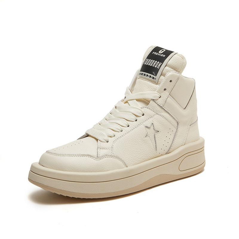 

Autumn and winter new large-size casual men s board shoes first-layer cowhide lace-up thick-soled women s shoes 38 men's size