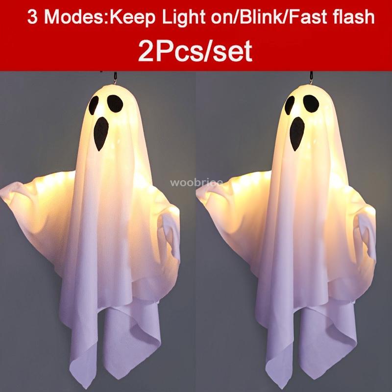 LED Halloween Decorations Hanging Ghost Lights Glowing Wizard Lamp for Bar Party Dress Up Haunted House Horror Props