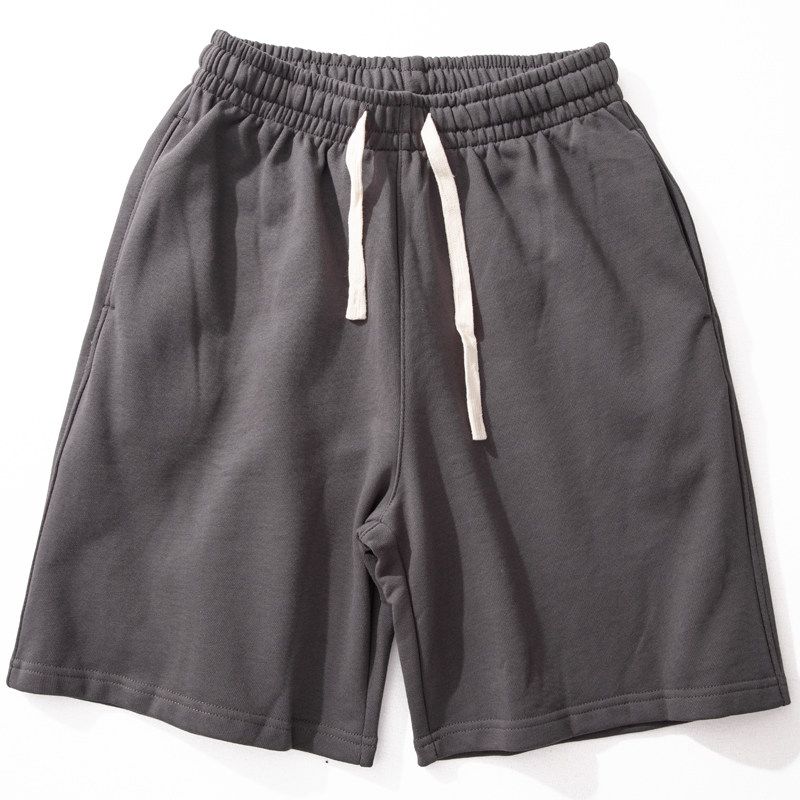 Men Pure Cotton Shorts Summer Thin Pure Cotton Breathable Sweatpants Trendy Loose Straight-leg Athleisure Cropped Pants for Men