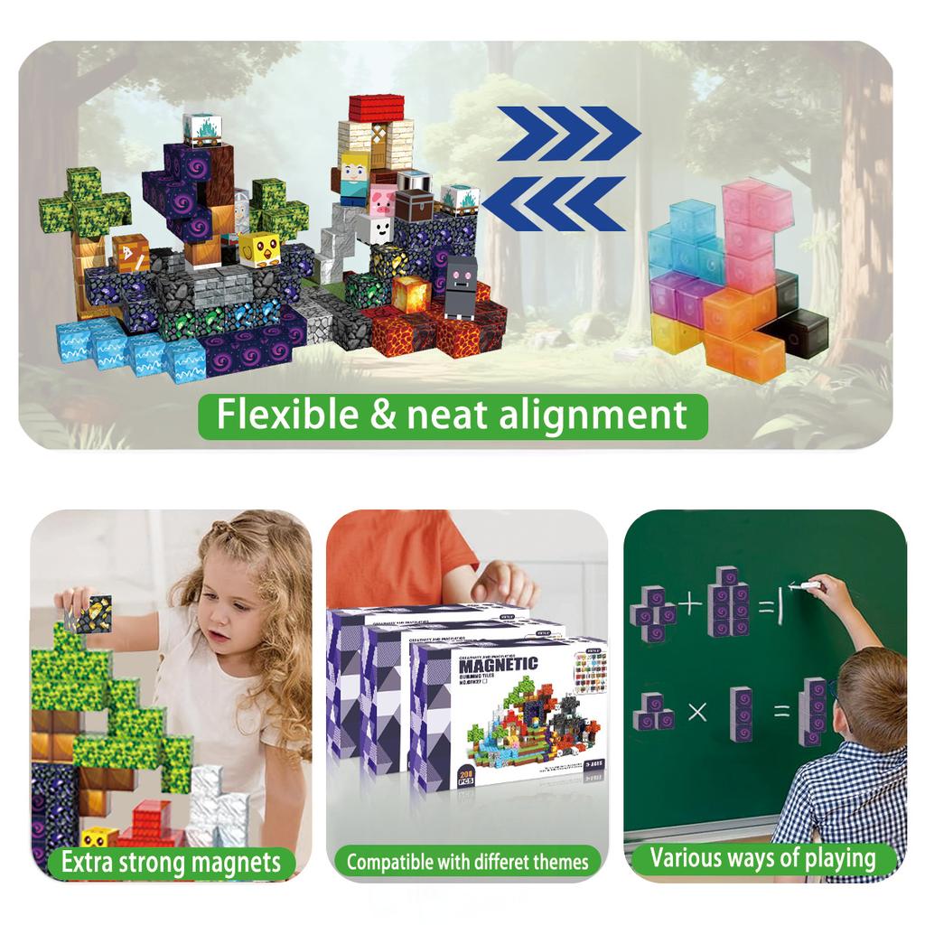 Magnetic Square 2.0Cm Magnetic Building Forest Big Castle Boy Put Together 3D Children'S Toy Magnetic Piece