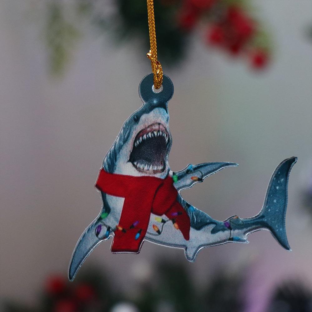 Marine Animal Christmas Shark Pendant Acrylic Christmas Tree Decoration  Party
