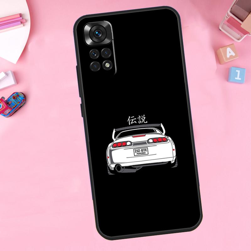 Sports Car JDM  Drift Phone Case For Xiaomi Redmi Note 11 10 9 8 12 Pro Turbo 9S 10S 11S 12S 9A 9C 10C 12C Cover