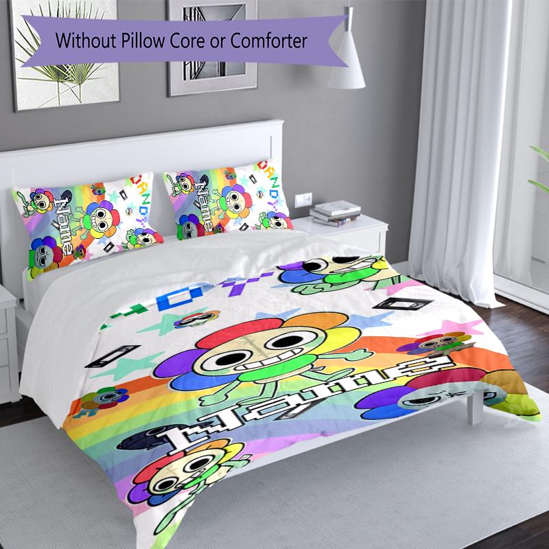 3pcs Custom Name game Dandy's World Bedding Set,Includes 1 Duvet Cover and 2 Pillowcases,All-season Bedroom Decor