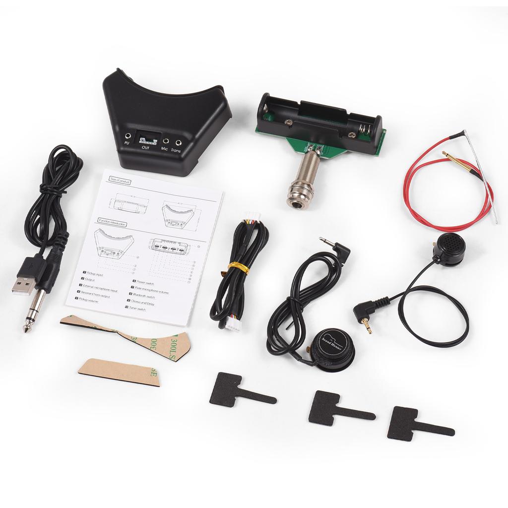 Sound Hunter Guitar Pickup Dřevěná kytara Sound Hole Pickup Board Double Pickup