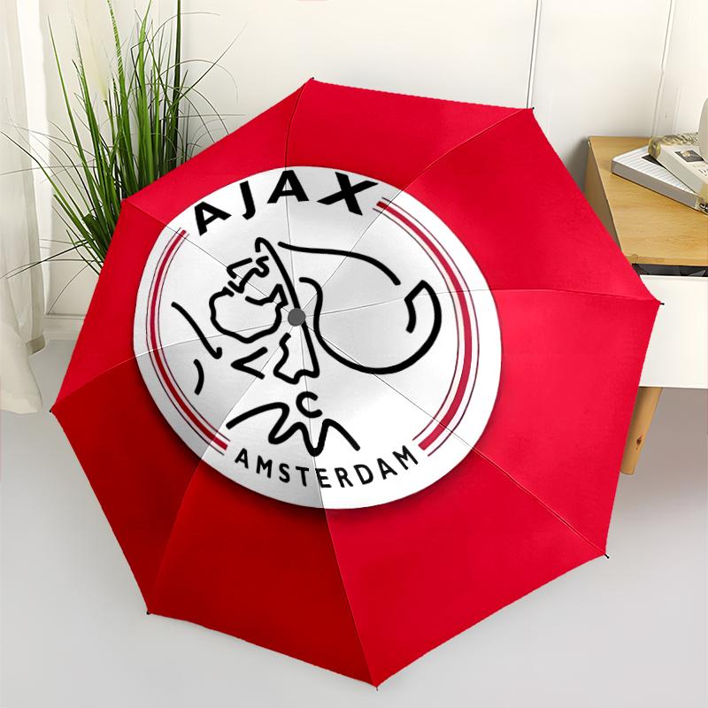 AFC Ajax Print Automatic Umbrella, 8 Rib Iron Frame, Plastic Handle, Suitable for Outdoor Travel &Daily , Ideal Gift