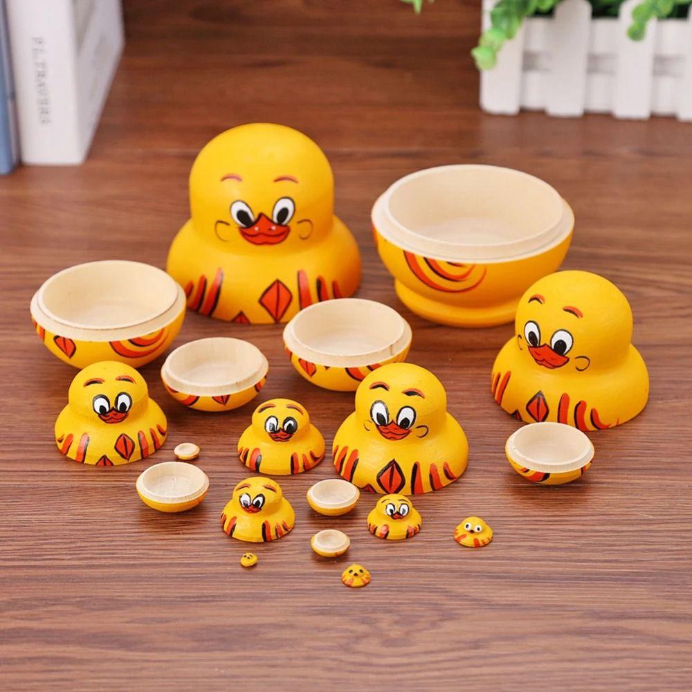 10 Layer Nesting Dolls Wooden Stacking Dolls Decorations Matryoshka Doll Toys  Decor Crafts