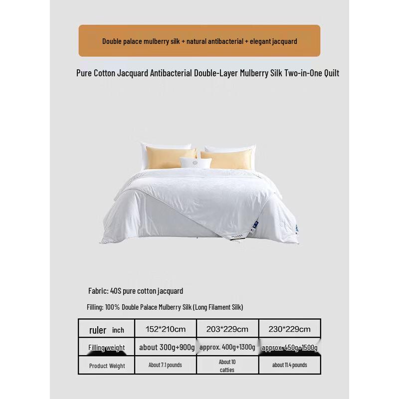 FUANNA Mulberry Silk All-Season Modular Duvet