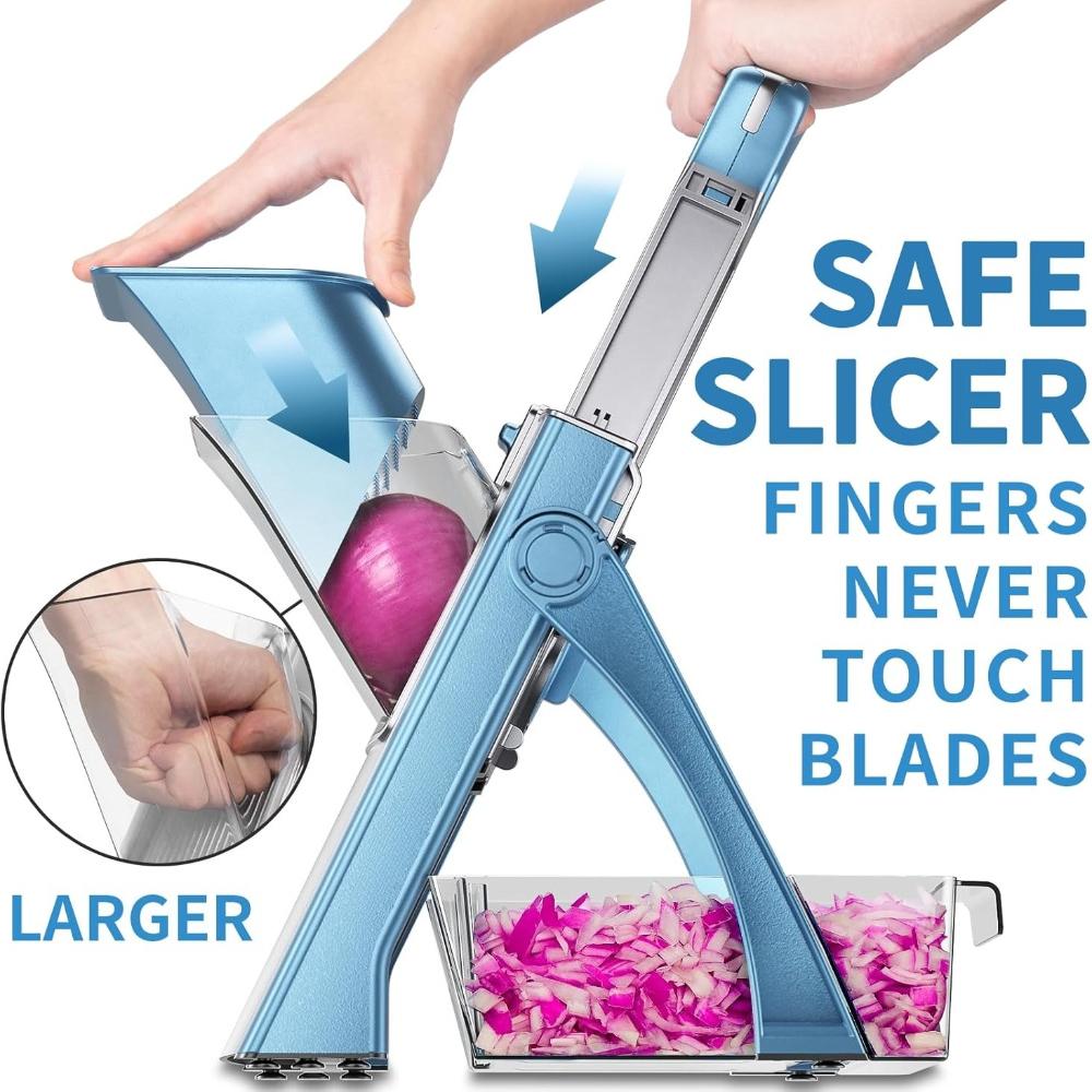 Upgrade Safe Mandoline Slicer Adjustable Vegetable Chopper Effortless Food Slicer Large Diameter Kitchen Chopping Artifact
