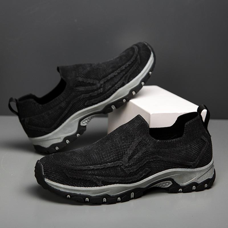 

Summer men s outdoor sports shoes breathable socks shoes flying woven single shoes trendy large size casual shoes casual versatile 47