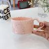 Korean Style Splatter Ceramic Mug with Love Handle