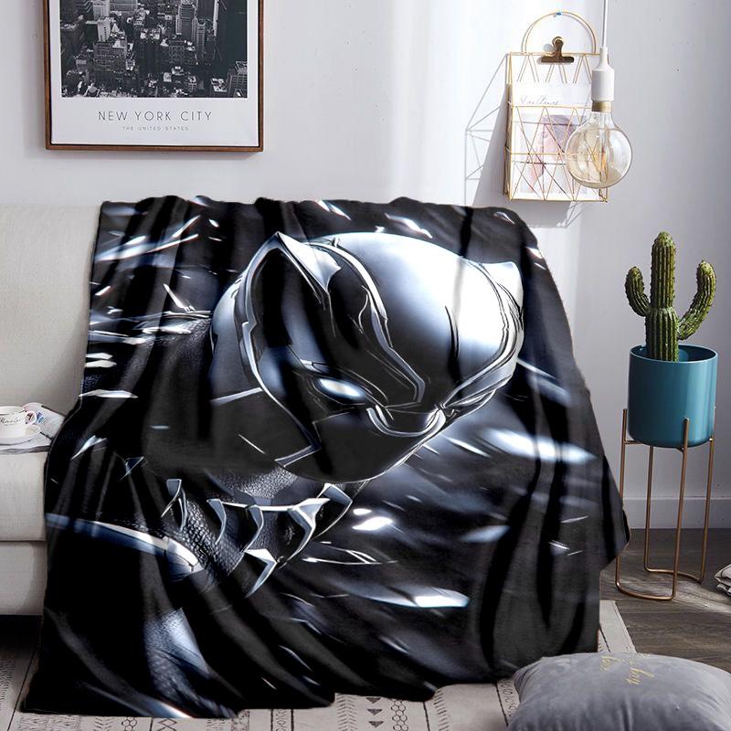 Black Panther Flight Throws Blanket Flannel Blankets Plush for Couch Bed Gifts for Men Women Travel picnic blanket Christmas fan gifts