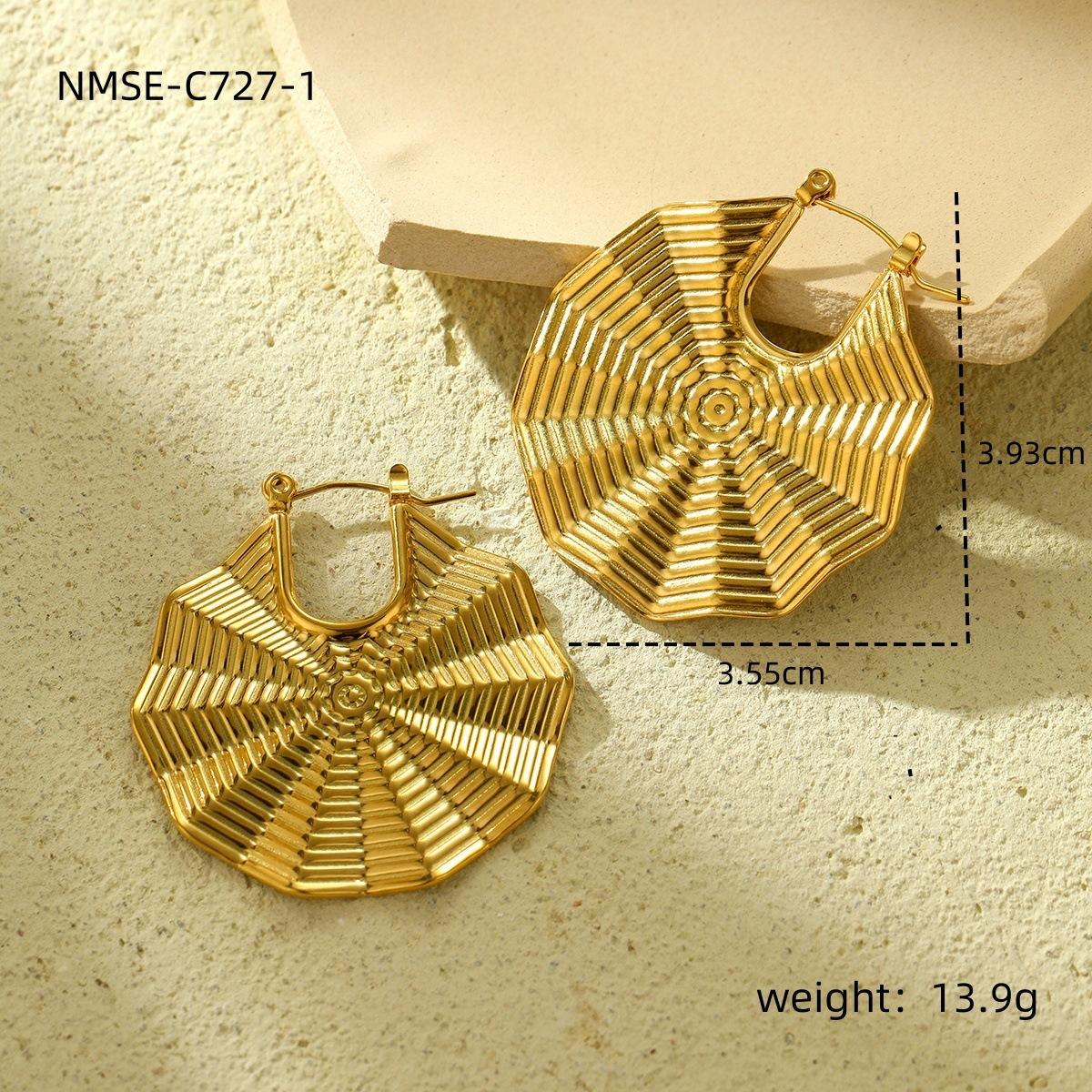 GEMCHIC Women s Stainless Steel Gold Plated Round Spiral Creative Geometric Earrings Set