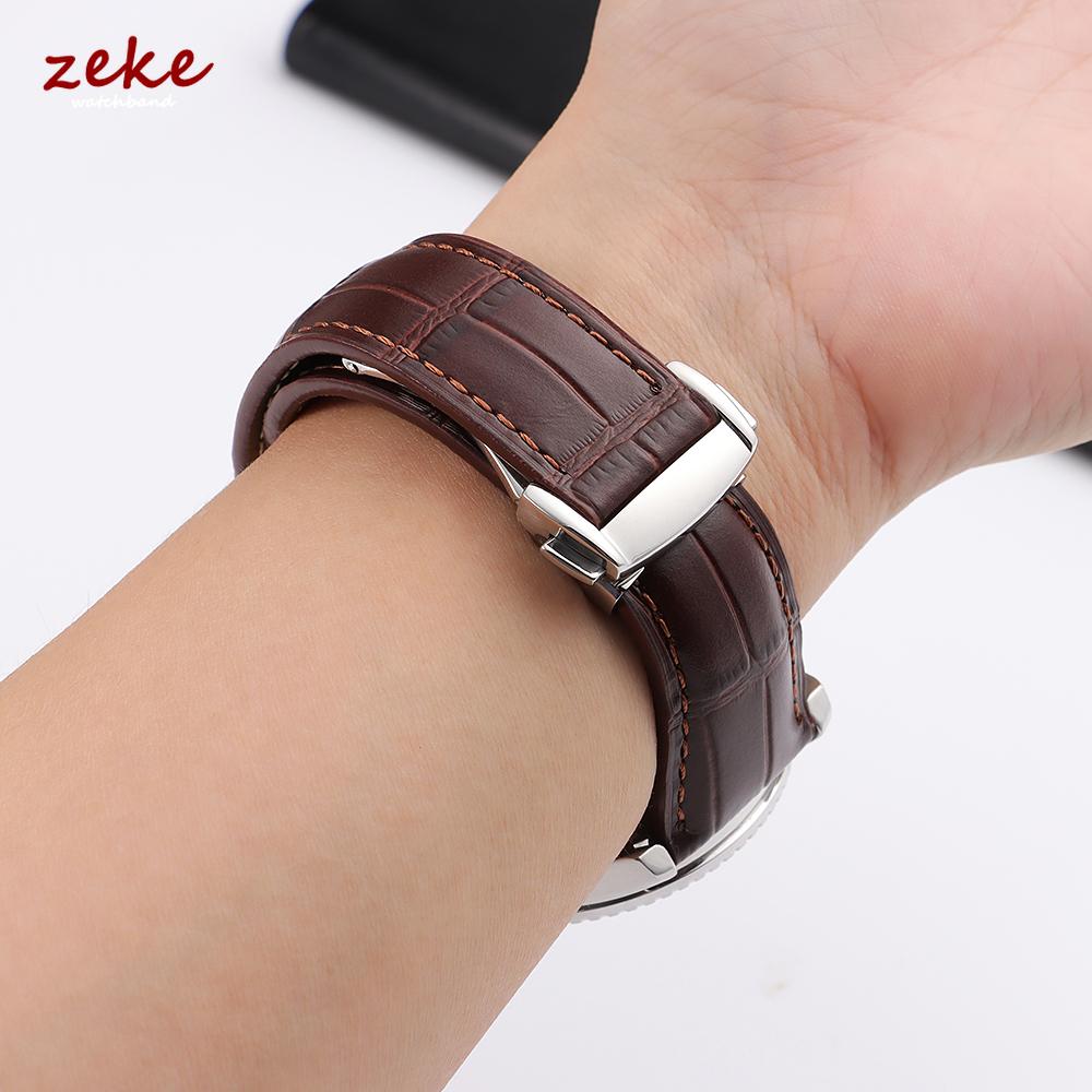 For Omega Seamster Watch Premium Leather Watch Strap 19mm 20mm 21mm 22mm Solid Steel Deployant Clasp Bamboo Cowhide Watch Bands
