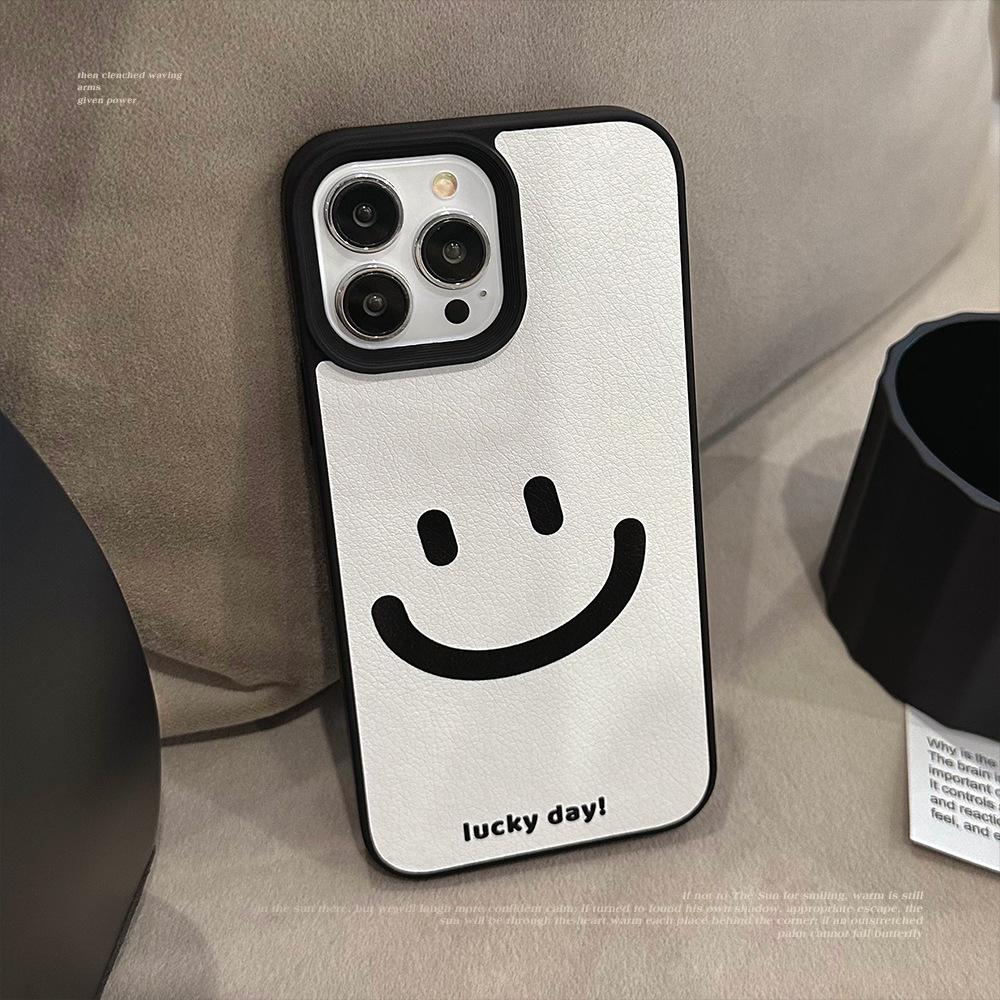 Minimalist Healing Smile for Apple Phone Case 17 Promax Skin Texture 11 for IPhone 16 High-end Sense 15 Anti-fall
