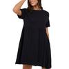 Womens/Ladies Cotton Crew Neck Short-Sleeved Mini Dress