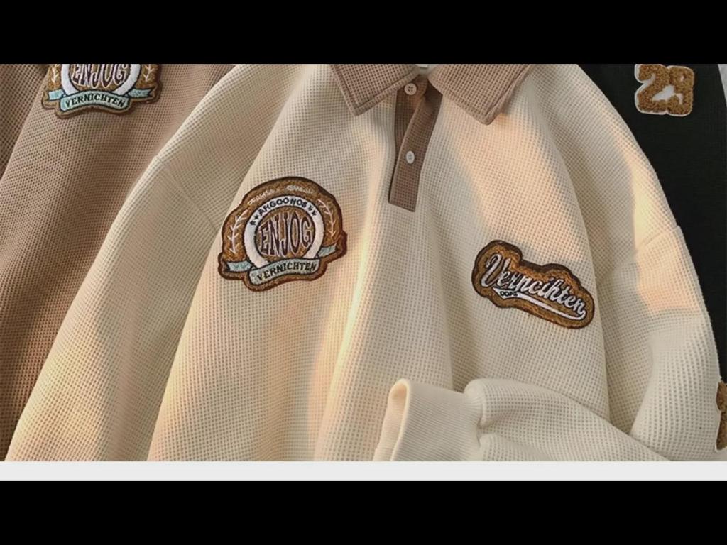 Men's Retro College-Style Embroidered Polo - Chic, Loose, and Comfortable for Autumn.