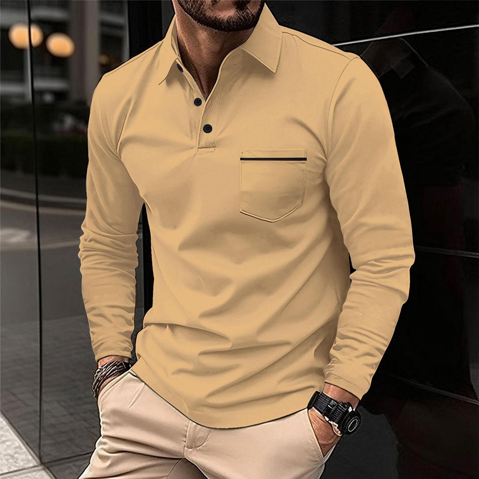 

Men s Long-sleeved V-neck Button-front Shirt M