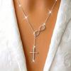 1 Pièce de Collier Croix Nombre Chanceux 8, Collier Court Simple et de Niche, Bijou Polyvalent Pour le Quotidien Décontracté